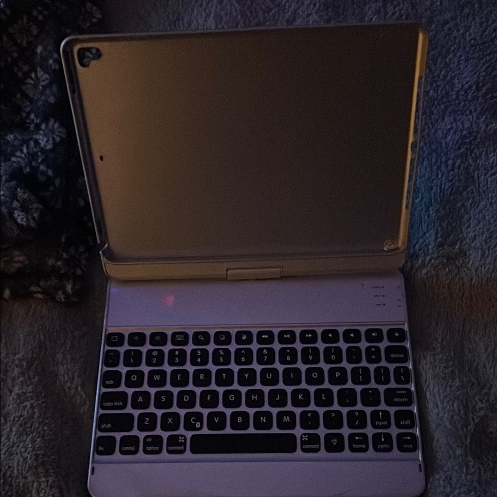 Silver Tablet with Keyboard Case
